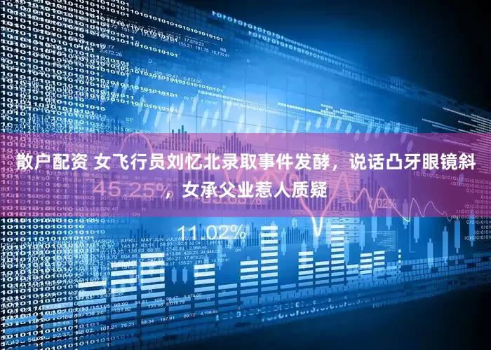散户配资 女飞行员刘忆北录取事件发酵，说话凸牙眼镜斜，女承父业惹人质疑